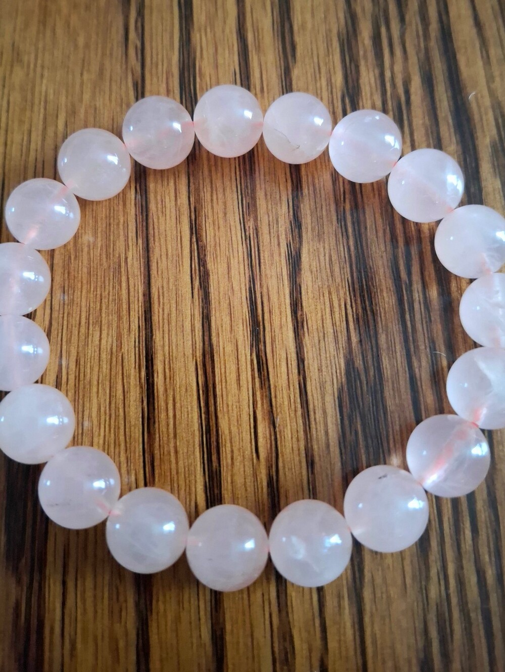 Rose Quartz Beaded 10mm Stretch Bracelet 7"
